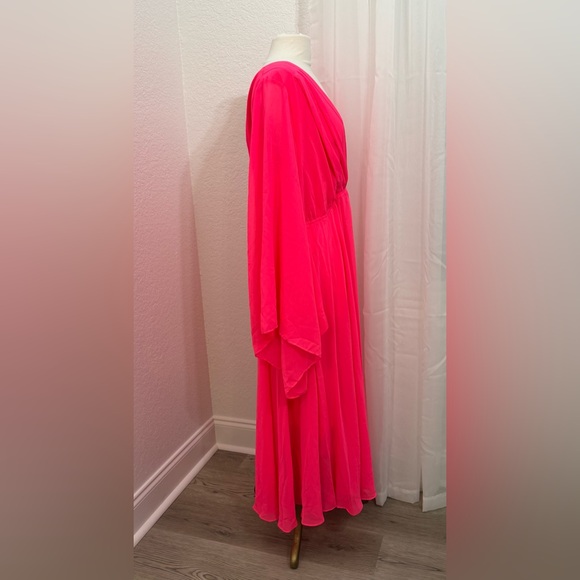 NEW MEGHAN Fabulous LOS ANGELES SUNSET MIDI DRESS - NEON PINK Size XXL NEW NWT - Picture 5 of 12